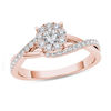 Thumbnail Image 1 of 1/2 CT. T.W. Diamond Bypass Engagement Ring in 14K Rose Gold