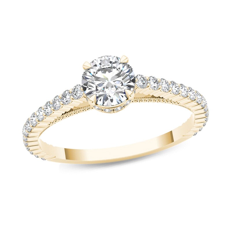 3/4 CT. T.W. Diamond Etched Engagement Ring in 14K Gold