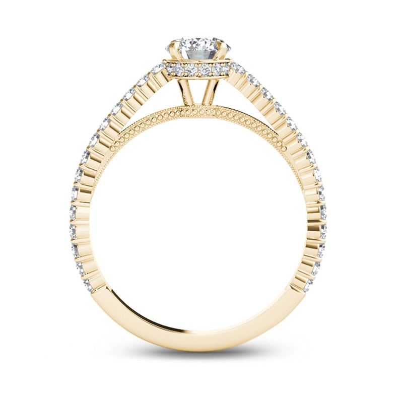 3/4 CT. T.W. Diamond Etched Engagement Ring in 14K Gold