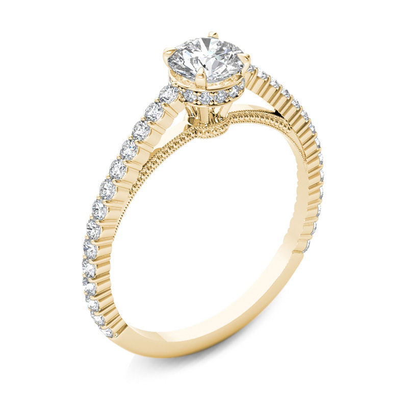 3/4 CT. T.W. Diamond Etched Engagement Ring in 14K Gold