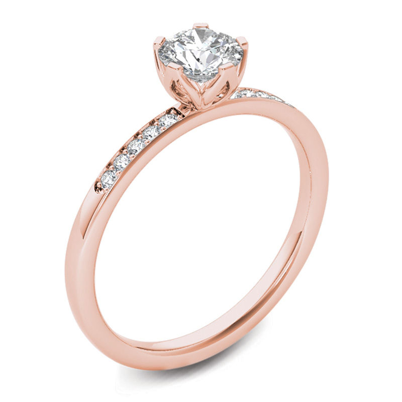 Main Image 2 of 1/2 CT. T.W. Diamond Engagement Ring in 14K Rose Gold