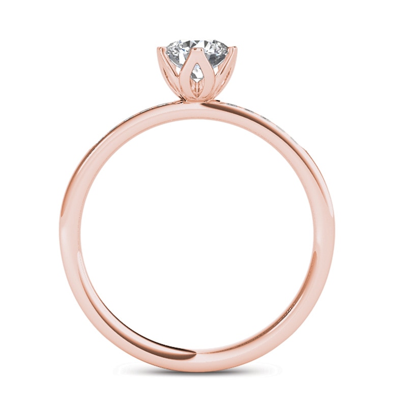 Main Image 3 of 1/2 CT. T.W. Diamond Engagement Ring in 14K Rose Gold