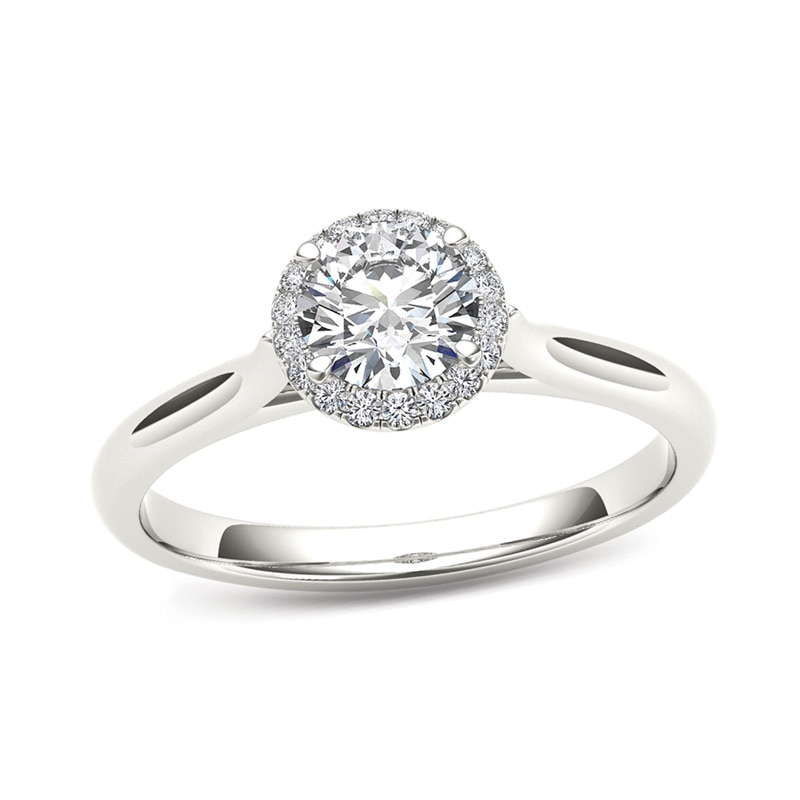 1/2 CT. T.W. Diamond Frame Engagement Ring in 14K White Gold