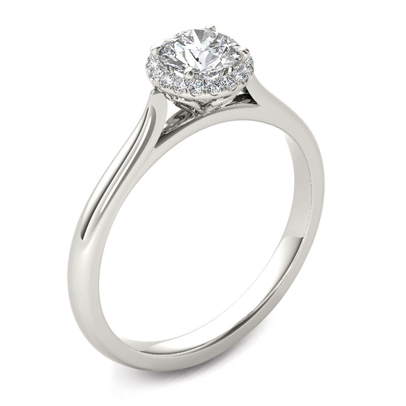 1/2 CT. T.W. Diamond Frame Engagement Ring in 14K White Gold