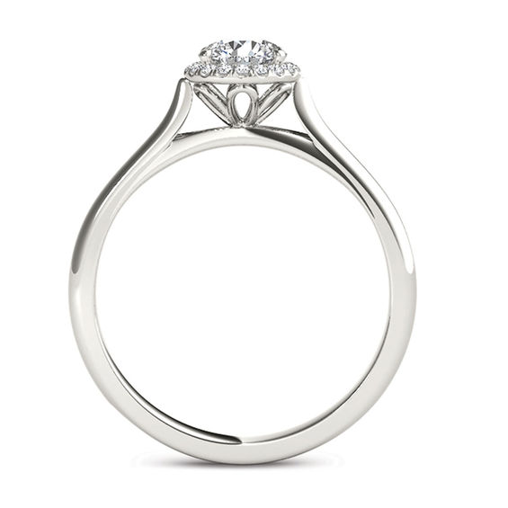 1/2 CT. T.w. Diamond Frame Engagement Ring in 14K White Gold