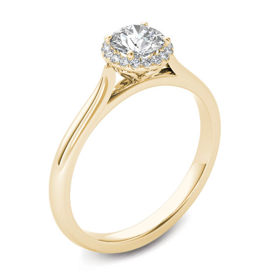 1/2 CT. T.w. Diamond Frame Engagement Ring in 14K Gold