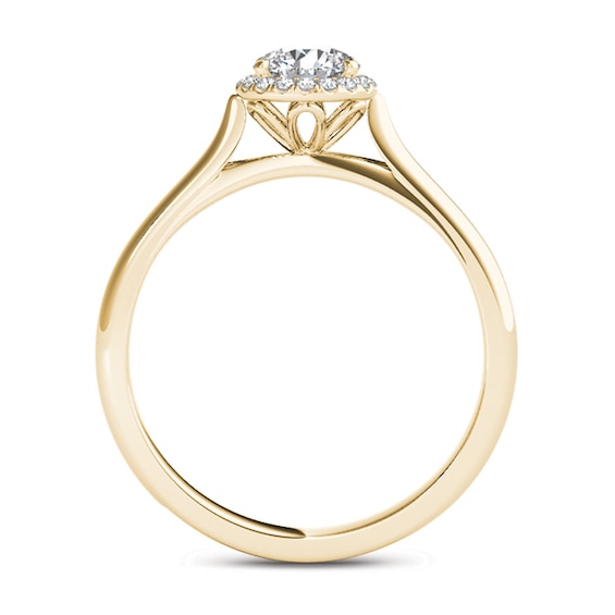 1/2 CT. T.w. Diamond Frame Engagement Ring in 14K Gold