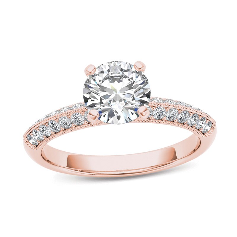 3/4 CT. T.W. Diamond Vintage-Style Engagement Ring in 14K Rose Gold