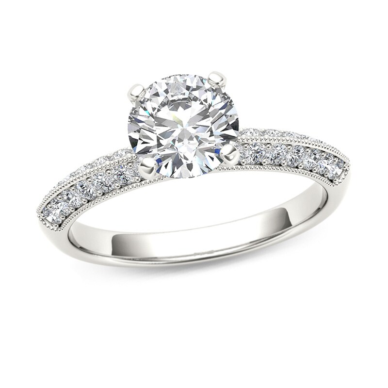Main Image 1 of 3/4 CT. T.W. Diamond Vintage-Style Engagement Ring in 14K White Gold