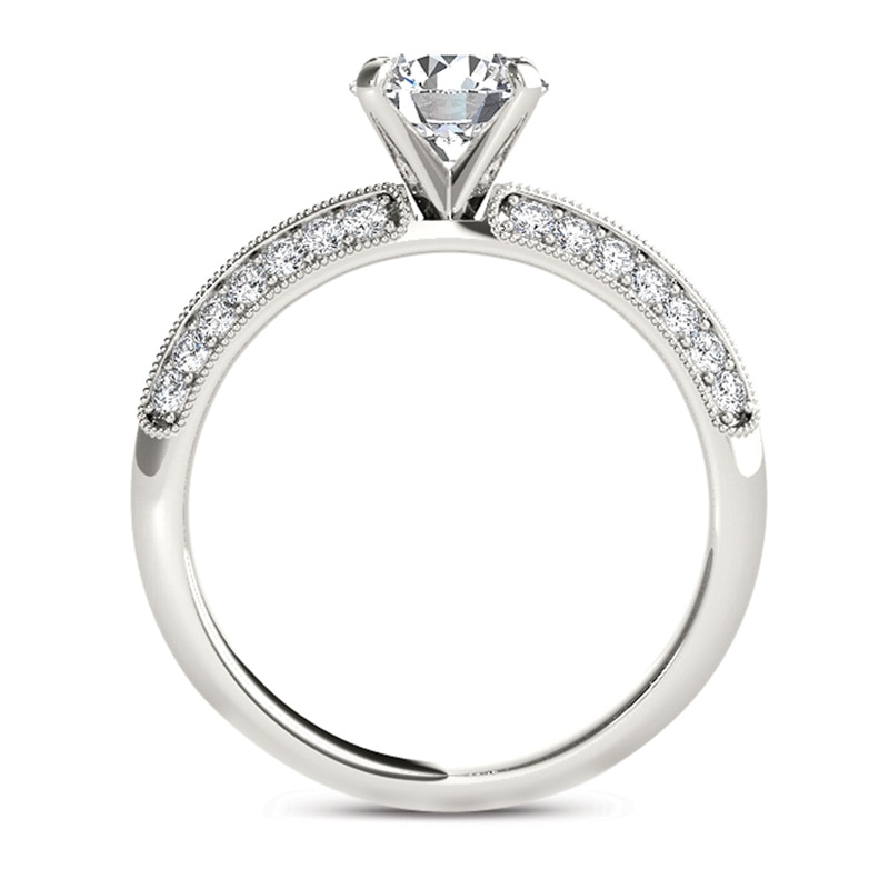 Main Image 3 of 3/4 CT. T.W. Diamond Vintage-Style Engagement Ring in 14K White Gold