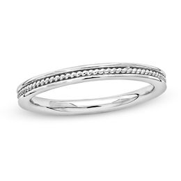 Stackable Expressions™ 2.0mm Textured Inlay Band in Sterling Silver