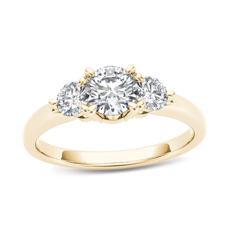 Main Image 1 of 3/4 CT. T.W. Diamond Three Stone Engagement Ring in 14K Gold