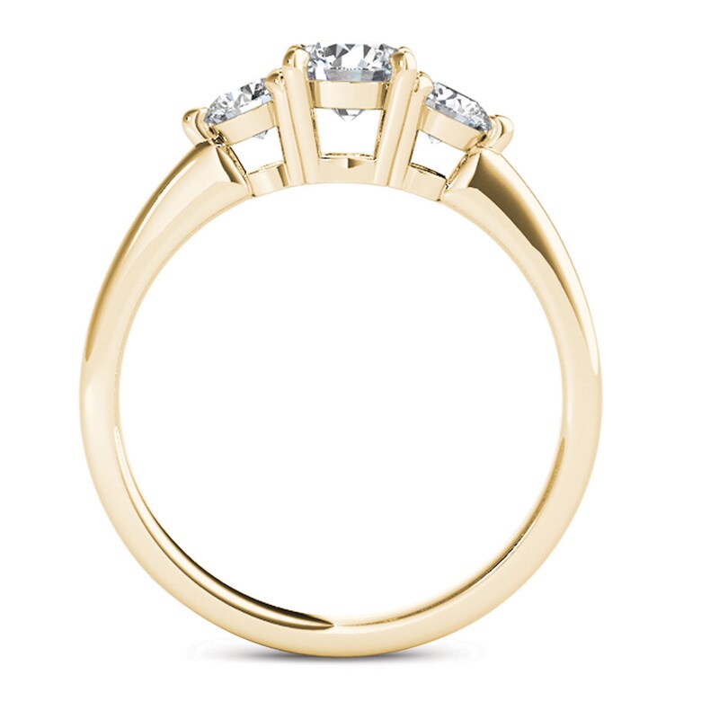 Main Image 3 of 3/4 CT. T.W. Diamond Three Stone Engagement Ring in 14K Gold