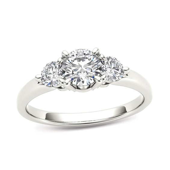 3/4 CT. T.w. Diamond Three Stone Engagement Ring in 14K White Gold