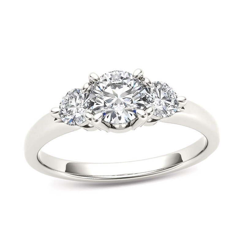 Main Image 1 of 3/4 CT. T.W. Diamond Three Stone Engagement Ring in 14K White Gold
