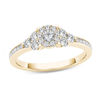Thumbnail Image 1 of 1/2 CT. T.W. Composite Diamond Tri-Sides Engagement Ring in 14K Gold