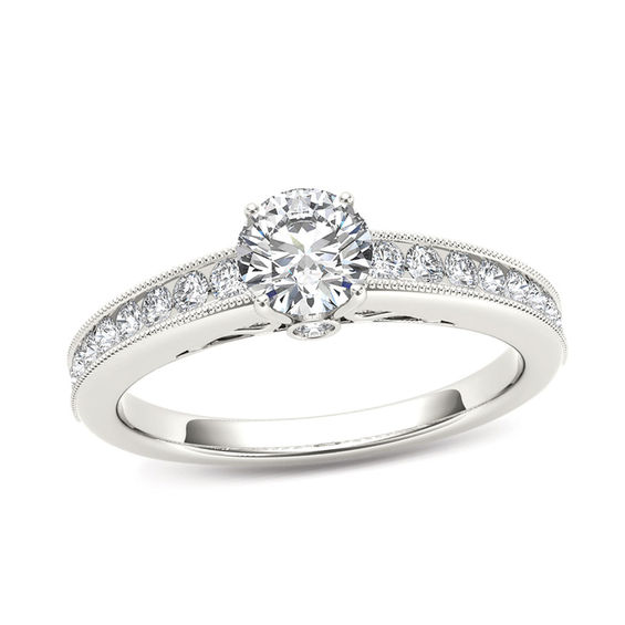 7/8 CT. T.W. Diamond Engagement Ring in 14K White Gold | Engagement ...