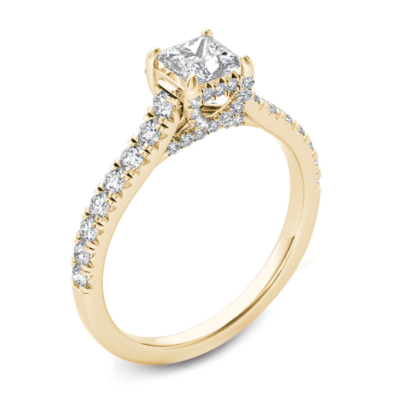 Main Image 2 of 3/4 CT. T.W. Princess-Cut Diamond Engagement Ring in 14K Gold