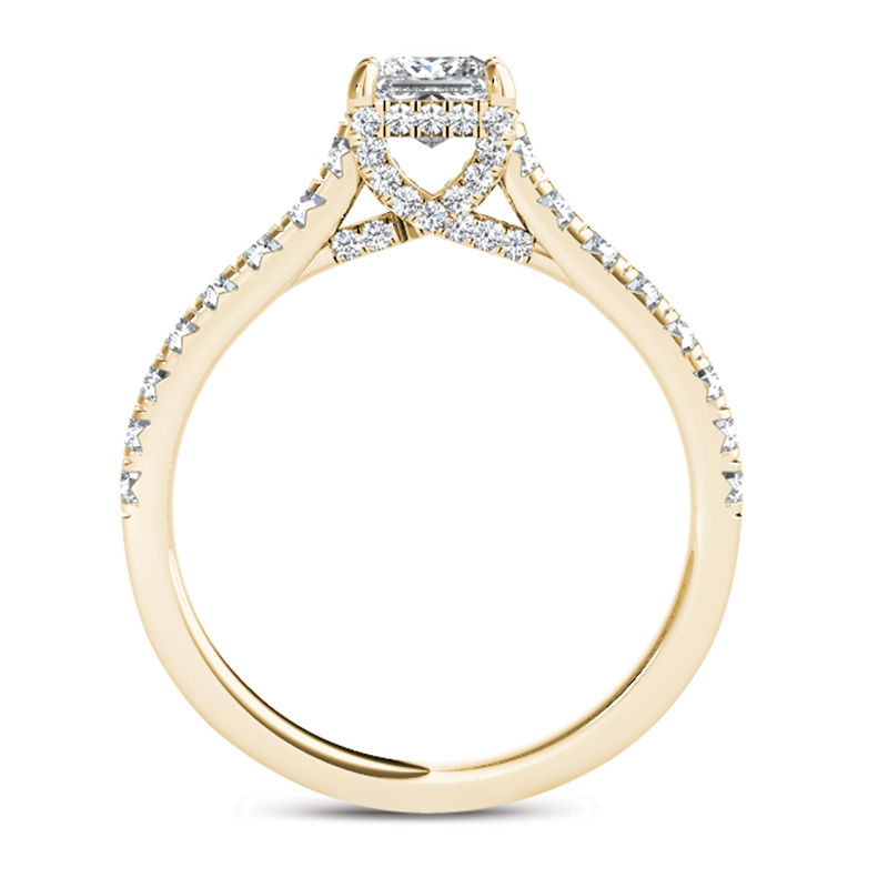 Main Image 3 of 3/4 CT. T.W. Princess-Cut Diamond Engagement Ring in 14K Gold