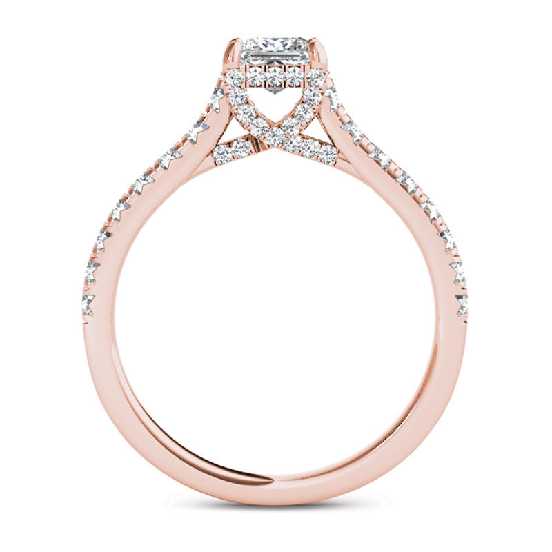 3/4 CT. T.W. Princess-Cut Diamond Engagement Ring in 14K Rose Gold