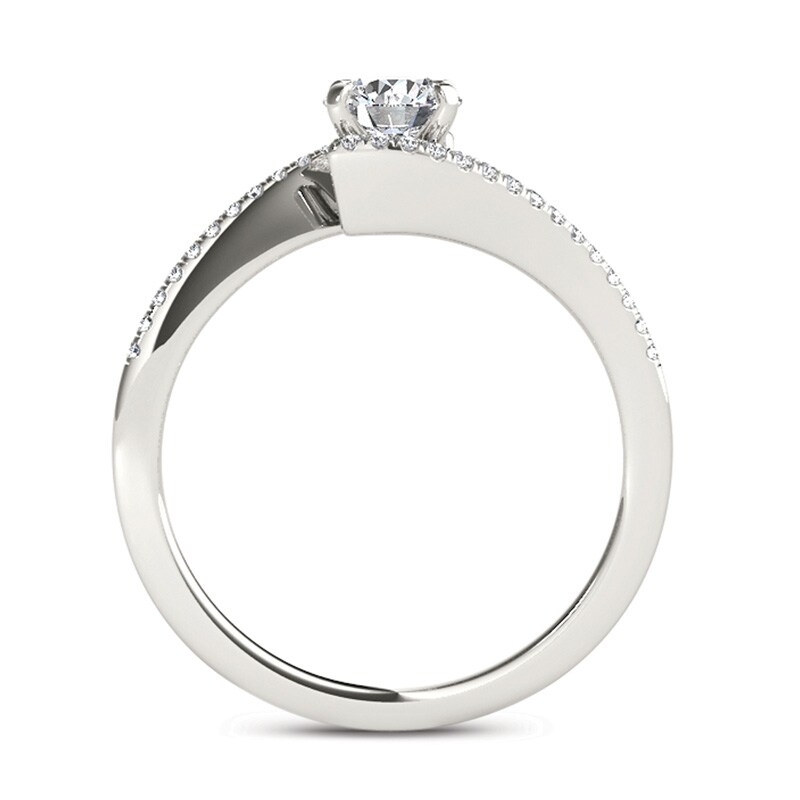 3/4 CT. T.W. Diamond Bypass Engagement Ring in 14K White Gold