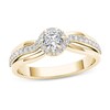 Thumbnail Image 0 of 1/2 CT. T.W. Diamond Frame Swirl Engagement Ring in 14K Gold