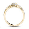 Thumbnail Image 2 of 1/2 CT. T.W. Diamond Frame Swirl Engagement Ring in 14K Gold