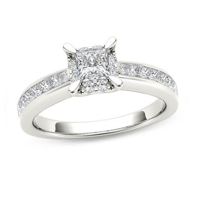 1 CT Princess Cut Diamond Engagement Wedding Ring 14k White Gold Stackable 