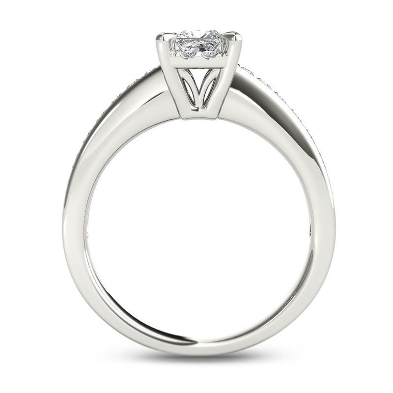 1/2 Carat T.W. Diamond 10kt White Gold Cushion-Shape Engagement Ring -  Walmart.com