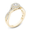 Thumbnail Image 1 of 1/2 CT. T.W. Diamond Frame Twist Shank Engagement Ring in 14K Gold