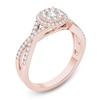Thumbnail Image 2 of 1/2 CT. T.W. Diamond Frame Twist Shank Engagement Ring in 14K Rose Gold