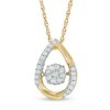 Thumbnail Image 0 of 0.14 CT. T.W. Composite Diamond Teardrop Pendant in Sterling Silver with 14K Gold Plate