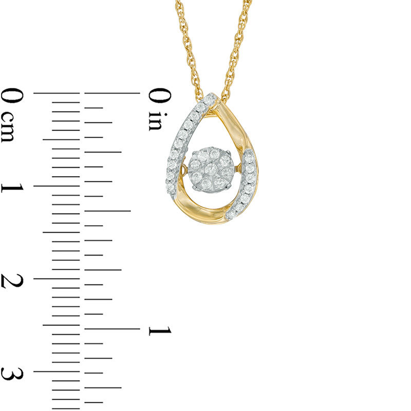 0.14 CT. T.W. Composite Diamond Teardrop Pendant in Sterling Silver with 14K Gold Plate