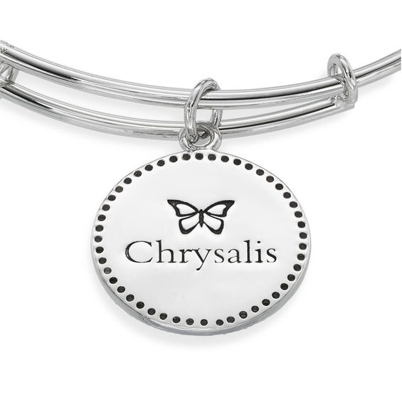 Chrysalis Cubic Zirconia Initial "G" Charm Adjustable Bangle in Sterling Silver