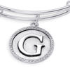 Thumbnail Image 3 of Chrysalis Cubic Zirconia Initial "G" Charm Adjustable Bangle in Sterling Silver
