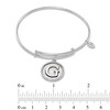 Thumbnail Image 4 of Chrysalis Cubic Zirconia Initial "G" Charm Adjustable Bangle in Sterling Silver