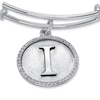 Thumbnail Image 3 of Chrysalis Cubic Zirconia Initial "I" Charm Adjustable Bangle in Sterling Silver