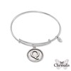 Thumbnail Image 1 of Chrysalis Cubic Zirconia Initial "Q" Charm Adjustable Bangle in Sterling Silver