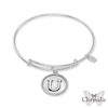 Thumbnail Image 1 of Chrysalis Cubic Zirconia Initial "U" Charm Adjustable Bangle in Sterling Silver