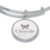 Thumbnail Image 1 of Chrysalis Cubic Zirconia Initial "U" Charm Adjustable Bangle in Sterling Silver