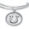 Thumbnail Image 3 of Chrysalis Cubic Zirconia Initial "U" Charm Adjustable Bangle in Sterling Silver
