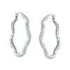 Thumbnail Image 0 of 1/10 CT. T.W. Diamond Wavy Hoop Earrings in Sterling Silver
