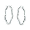 Thumbnail Image 1 of 1/10 CT. T.W. Diamond Wavy Hoop Earrings in Sterling Silver