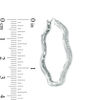 Thumbnail Image 2 of 1/10 CT. T.W. Diamond Wavy Hoop Earrings in Sterling Silver