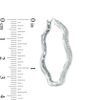 Thumbnail Image 3 of 1/10 CT. T.W. Diamond Wavy Hoop Earrings in Sterling Silver