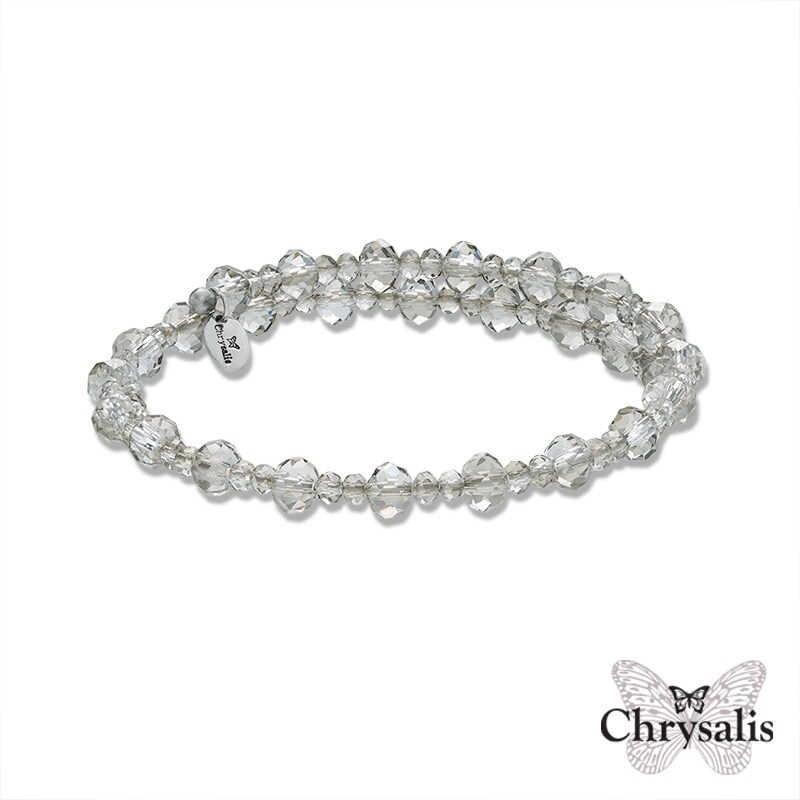 Main Image 1 of Chrysalis 6.0mm Grey Crystal Adjustable Bangle in Stainless Steel