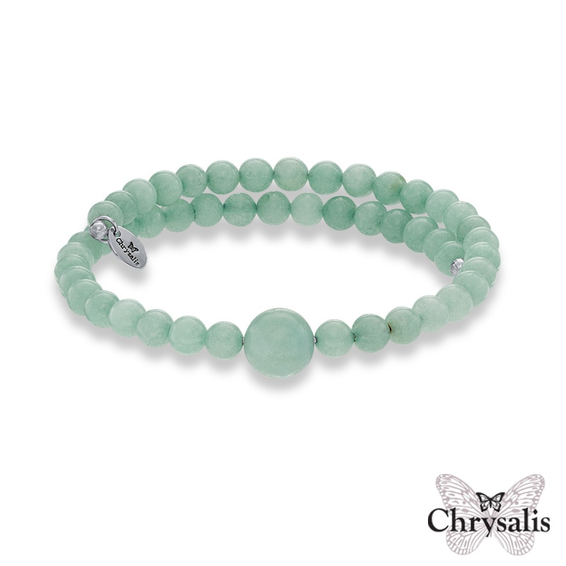 Main Image 1 of Chrysalis 10.0mm Amazonite Adjustable Bangle in Stainless Steel