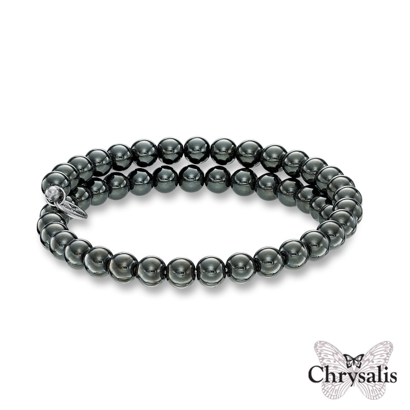 Main Image 1 of Chrysalis 6.0mm Hematite Adjustable Bangle in Stainless Steel