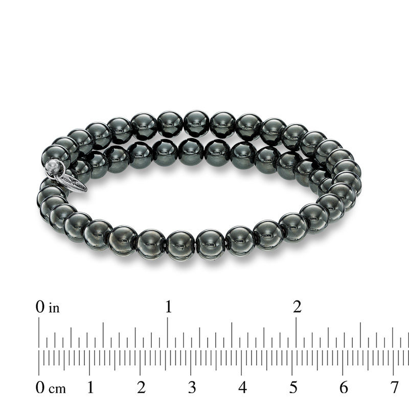 Main Image 2 of Chrysalis 6.0mm Hematite Adjustable Bangle in Stainless Steel