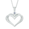 Thumbnail Image 2 of The Kindred Heart from Vera Wang Love Collection Diamond Accent and Blue Sapphire Pendant in Sterling Silver